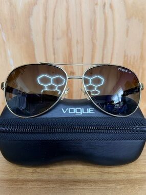 Vogue VO3997S Aviator Sunglasses Gold Havana Brown Polarized 58mm